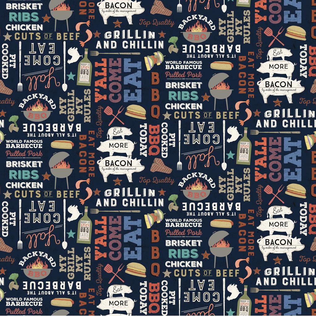 Backyard_BBQ_Digital_Words_Black_Y4416-3_Cotton_Fabric