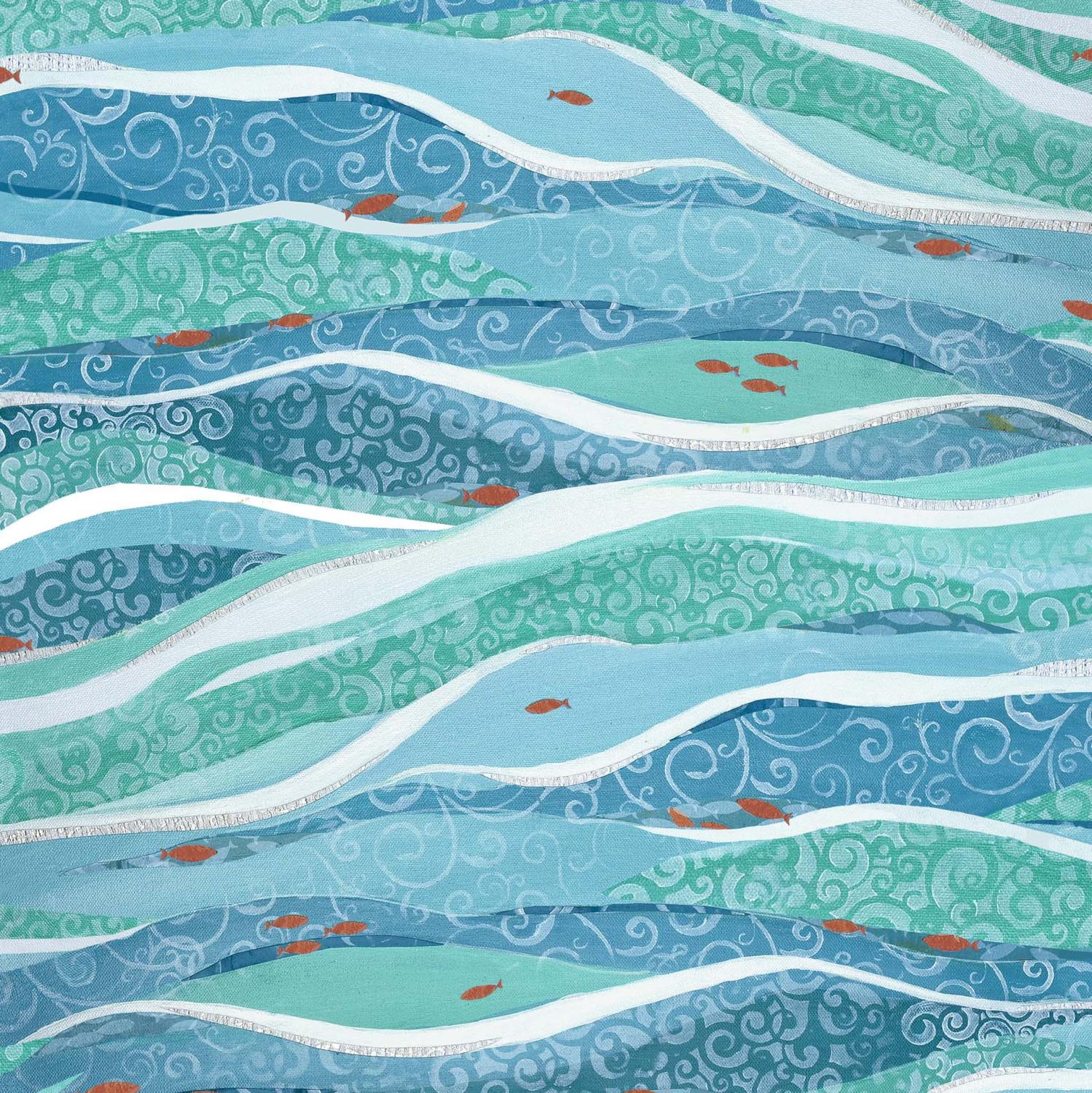 Beach_Day-Waves_Turquoise_2600-32062-Q_Cotton_Fabric