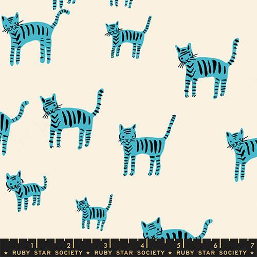 Catnap_-_Tiger_Stripes_Turquoise_RS4132-14_Cotton_Fabric