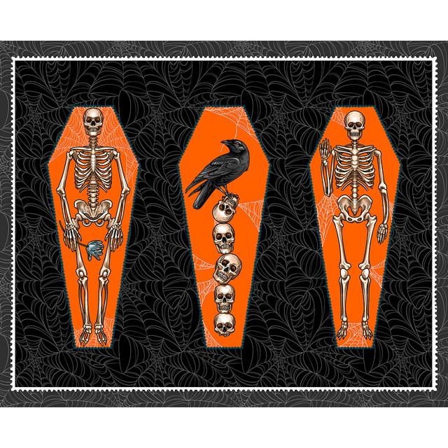 Chain_Mail-36_Skeleton_Bones_Panel_PWRH148_PANEL_Cotton_Fabric