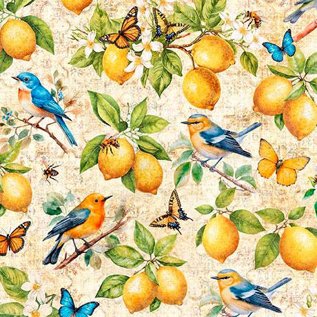 Citrus_Bliss-Lemons_Birds_Tan_2600-31712-E_Cotton_Fabric