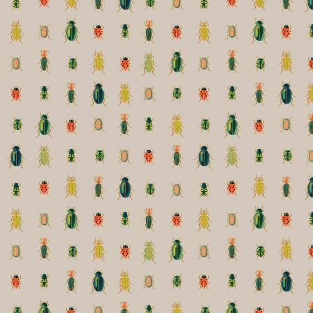 Curio-Beetles_Bugs_Khaki_Metallic_RP1105-KH2M_cotton_fabric