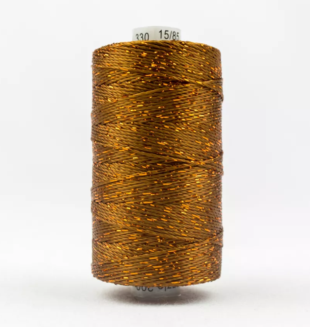 Dazzle_8wt_Metallic_Thread_183m-Acorn_Brown_DZ-330