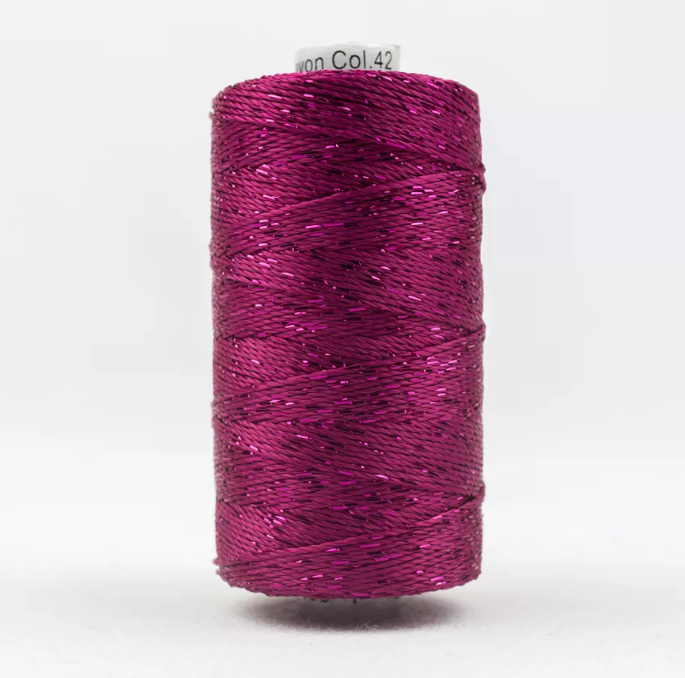Dazzle_8wt_Metallic_Thread_183m-Raspberry_DZ-42