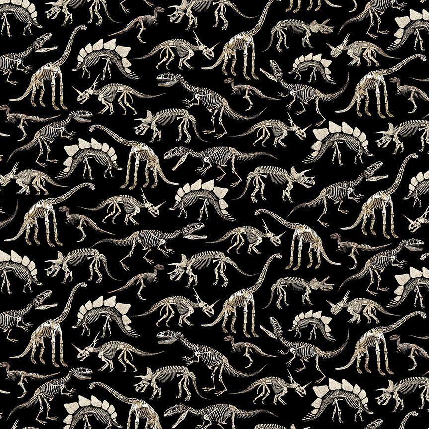 Dinosaurs_Skeleton-Black_DINO-CD3944-BLACK_Cotton_Fabric