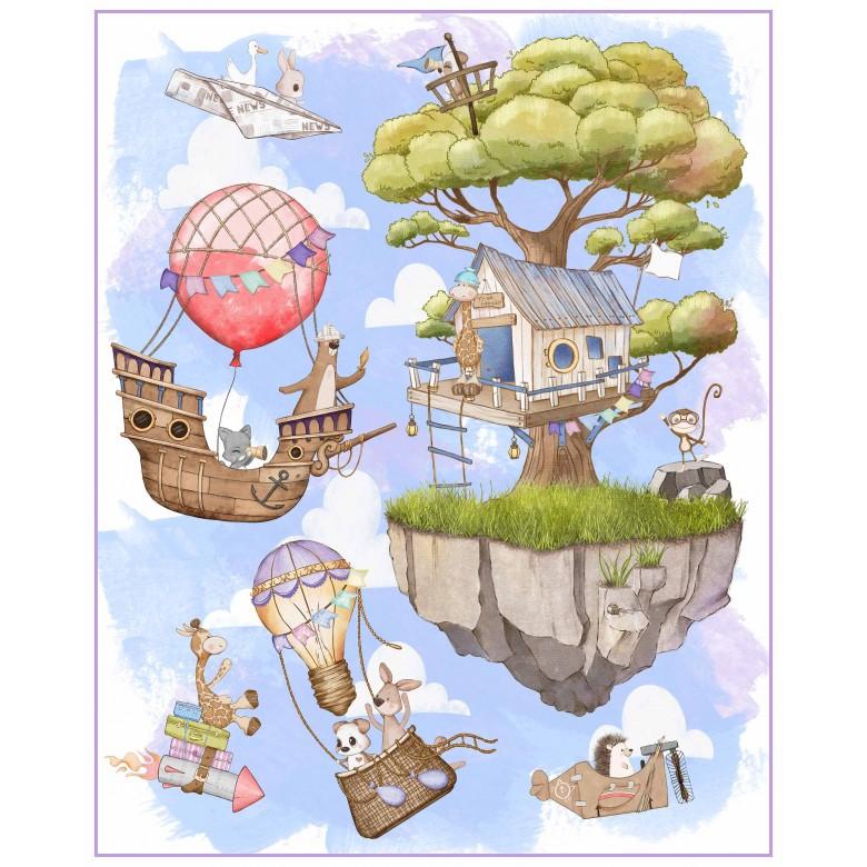 Fantasy_Fort-36_Panel_Multi_DDC12658-MULT-D_Cotton_Fabric