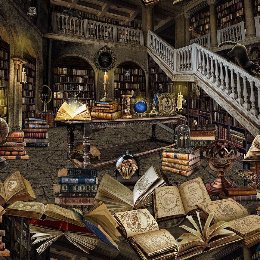 Magic_Haunted_Library-MUlti_LIBRARY-CD2529-MULTI_cotton_fabric
