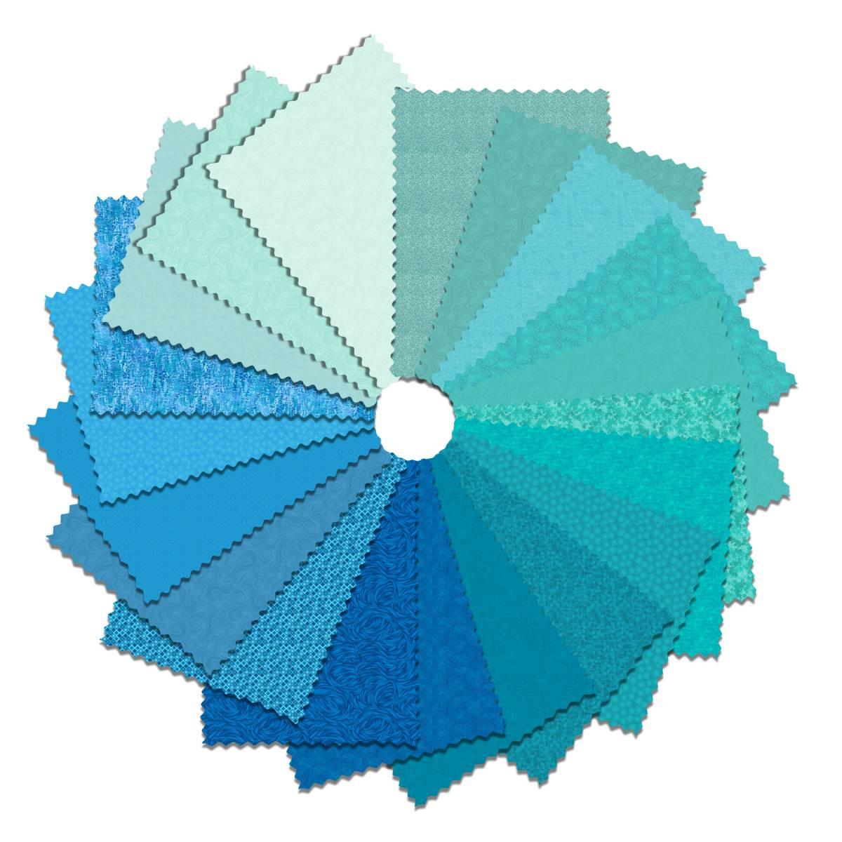 Precut_FQ_Bundle-Turquoise_Waves_HFB1FQHG_TURQWAVES_Precut_Cotton_Fabric