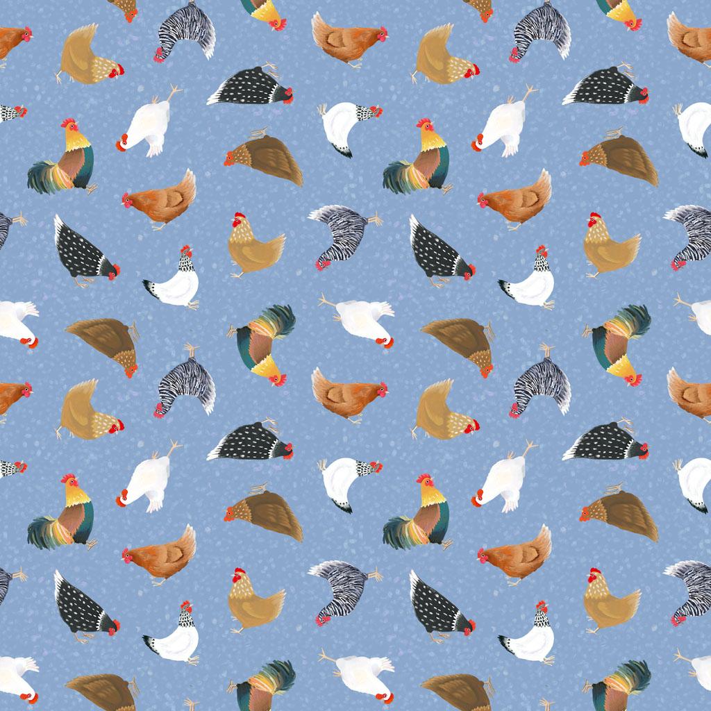 Simple_Life-Digital_Chickens_Denim_Y4332-88_Cotton_Fabric