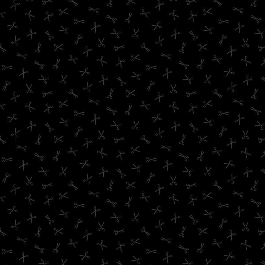 Tossed_Scissors-Black_HUE-C3814-BLACK_Cotton_Fabric