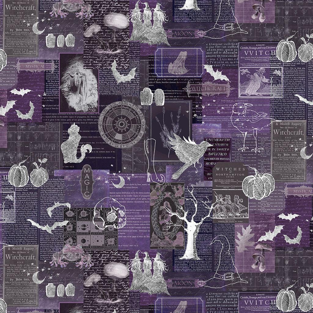Witch_s_Tale-Collage_Dark_Lilac_Y4788-145_Cotton_Fabric